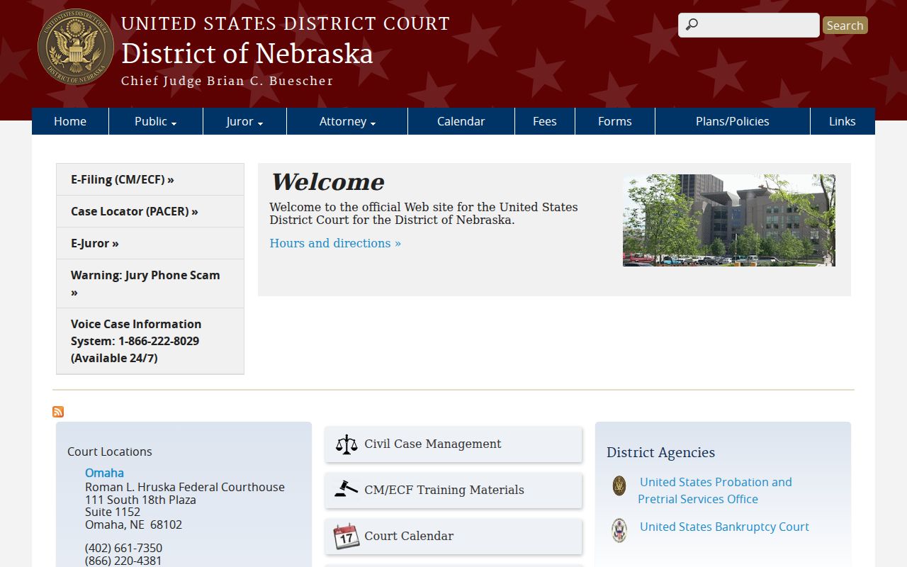 Davenport federal criminal court records through the District of Nebraska