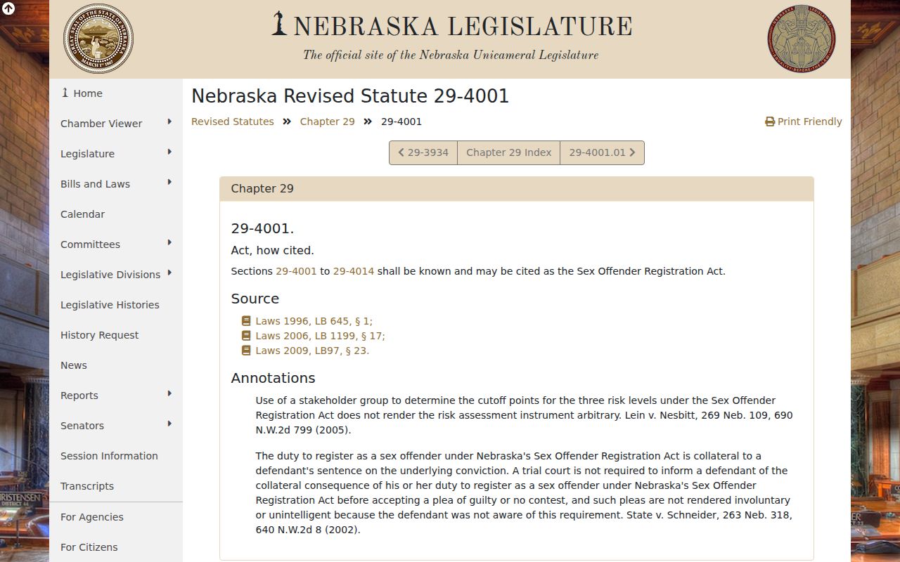Davenport registry records under the Nebraska Sex Offender Registration Act