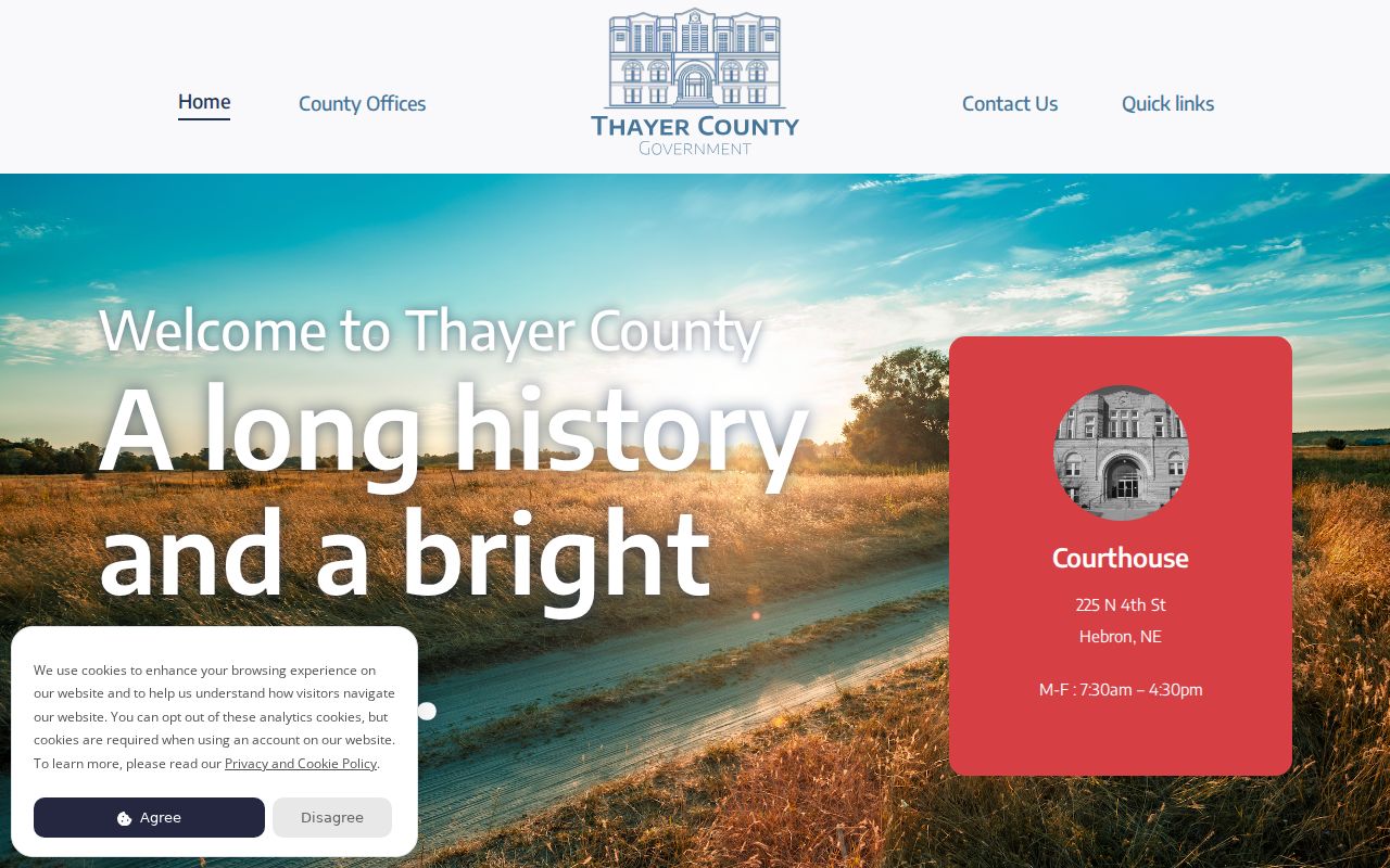 Thayer County criminal history county government gateway